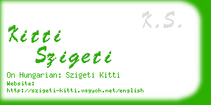 kitti szigeti business card